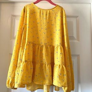 H&M Girls Yellow Floral Top